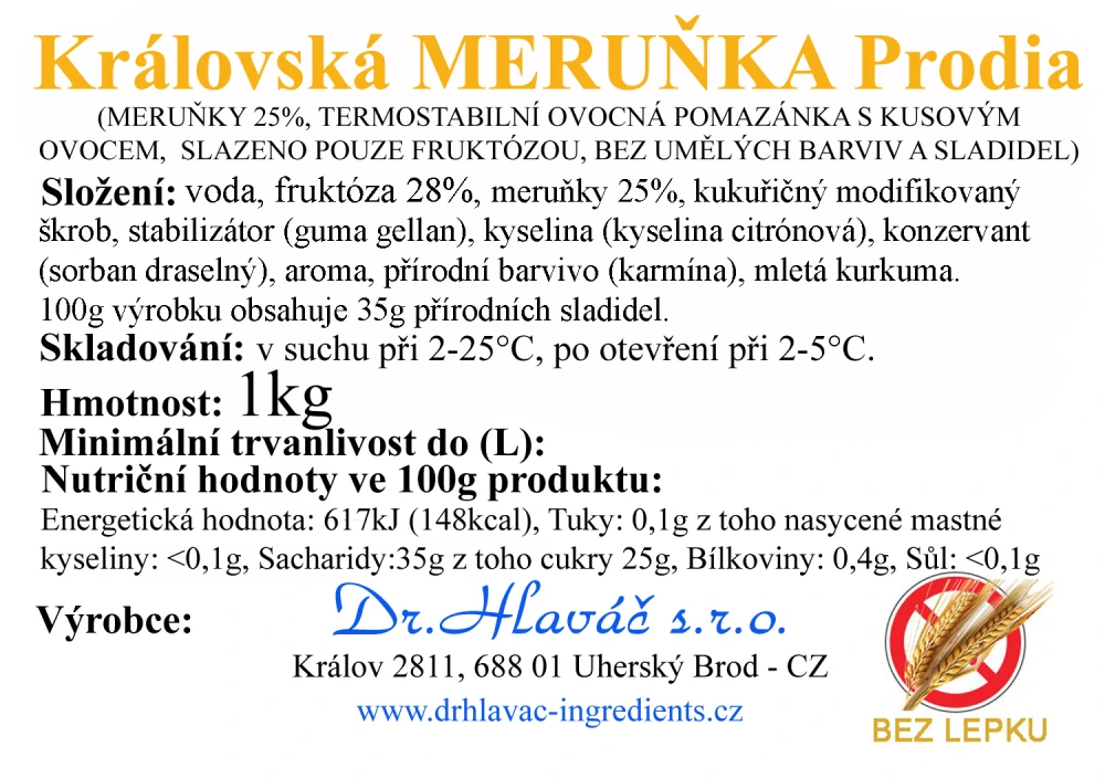 Dr.Hlaváč - Královská MERUŇKA Prodia 1kg
