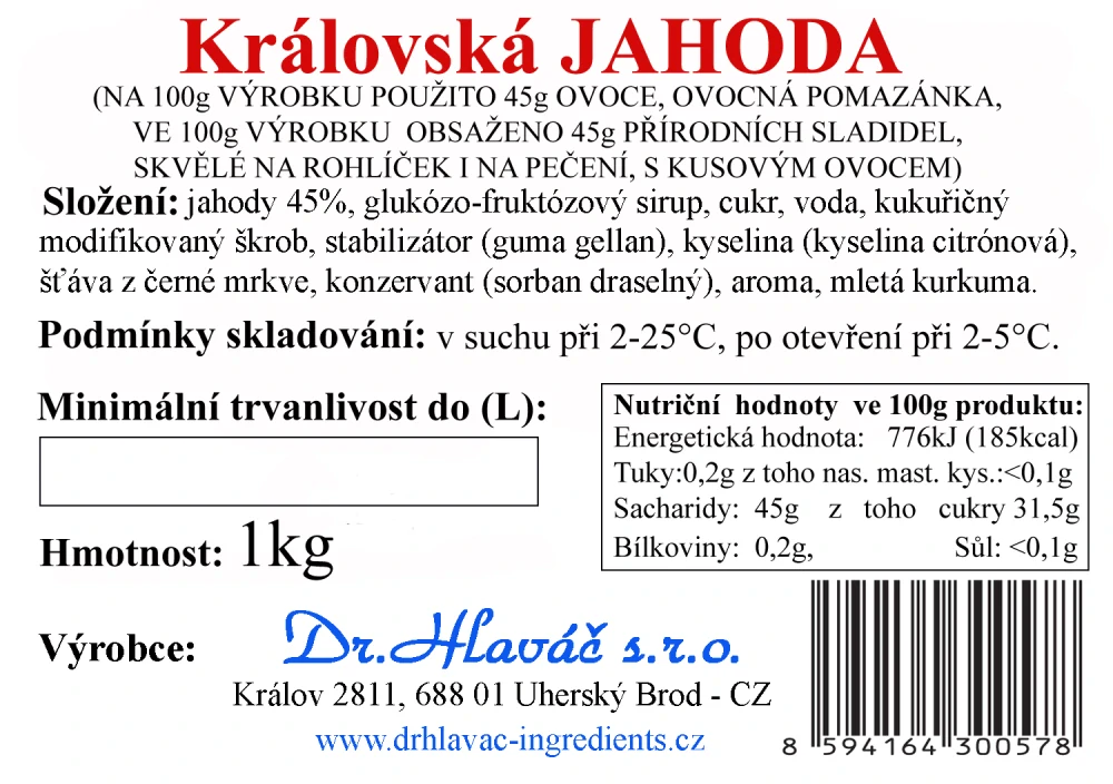 Dr.Hlaváč - Královská JAHODA Prodia 1kg