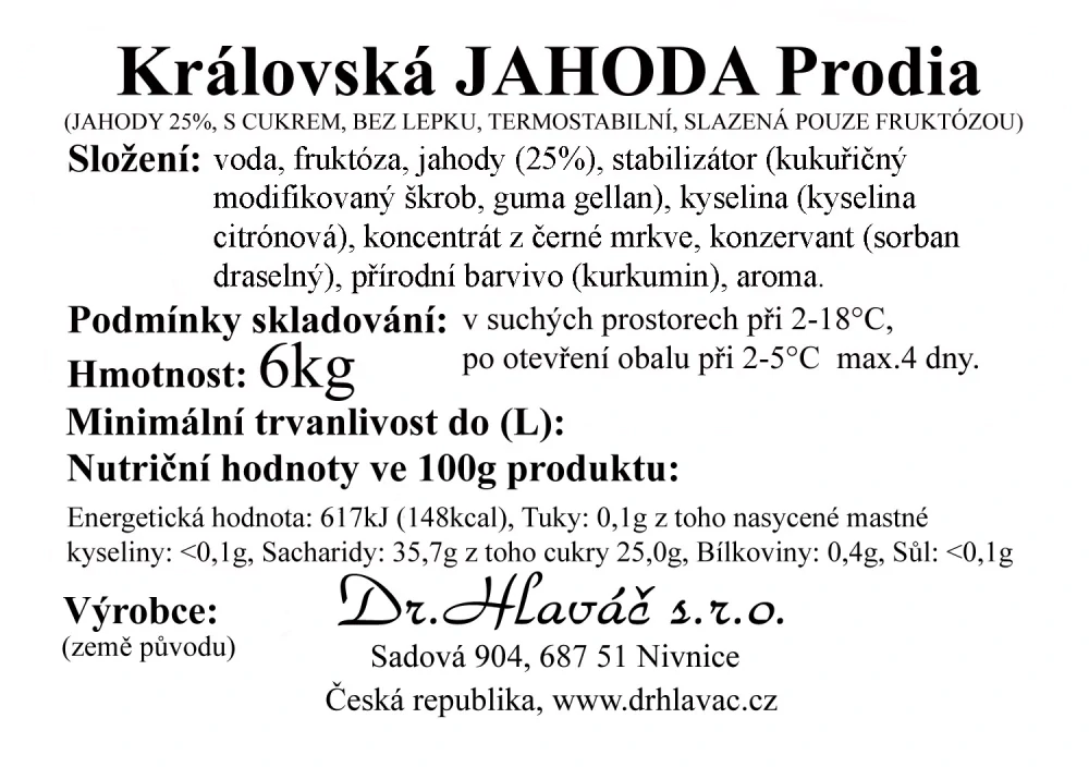 Dr.Hlaváč - Královská JAHODA Prodia 6kg